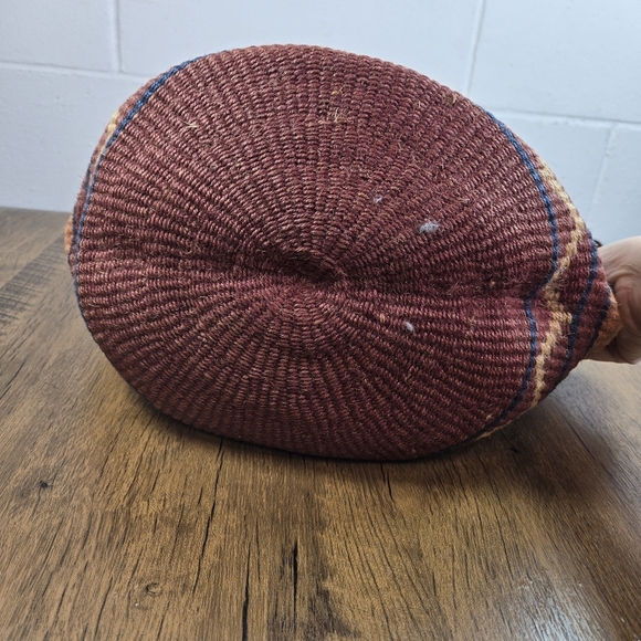 Vtg Woven Southwestern Aztec Sisal Jute Market Bag - Picture 3 of 9